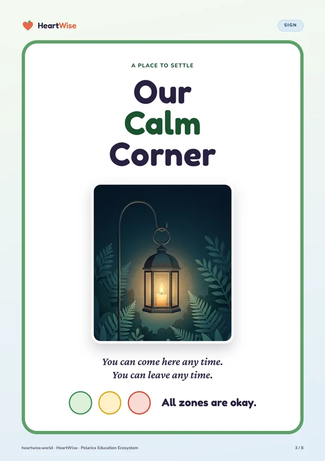 The Our Calm Corner sign