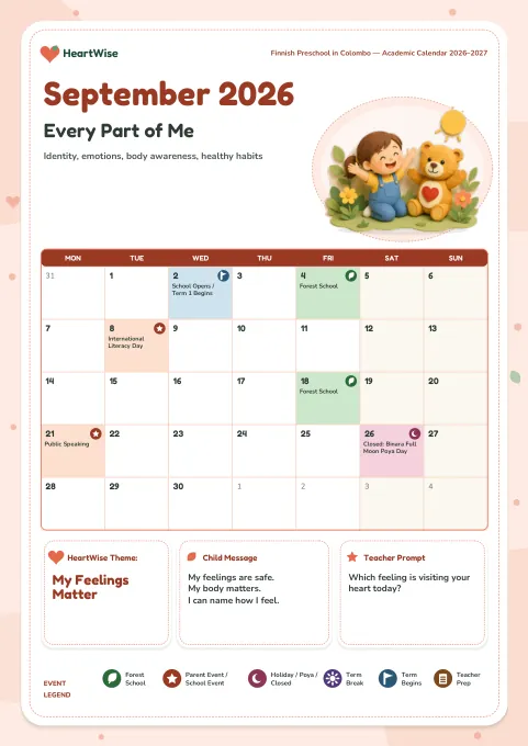 Preview of Academic Calendar, September 2026 to August 2027